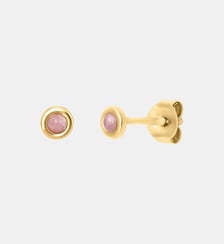 Boucles d'oreilles dorées rhodochrosite - tiny Caroline Najman