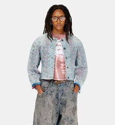 Veste en denim microstone devoré Diesel