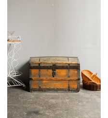 Coffre en bois et métal Lucien N°100- Produit chiné Debongout