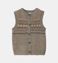 Cardigan jacquard sans manches Fille Cyrillus