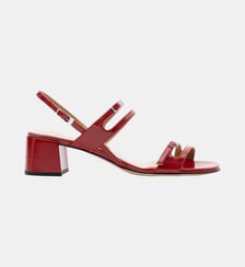 Pegase - Sandales En Cuir Nappa Rouge Parallèle