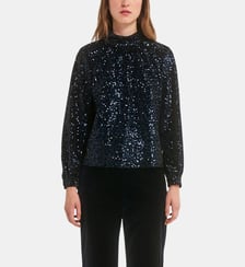 Top à col montant en velours et lurex - LYANNA Pablo