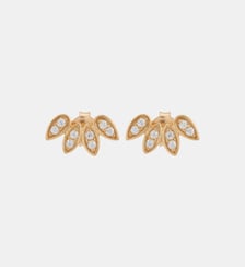 Puces d'oreilles pétales de zircon - argent 925 doré Balaboosté