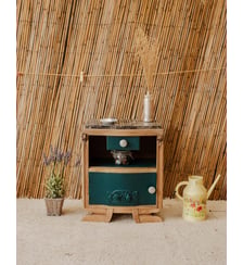 Petit buffet en bois et marbre Gilbert N°1879- Produit chiné Debongout
