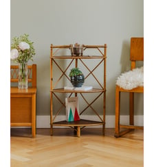 Étagère d'angle en rotin Gaëlle N°714- Produit chiné Debongout