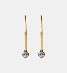 Grandes boucles d’oreilles bicolores en argent 925 plaquées en or jaune 18K avec topaze blanche Aristocrazy