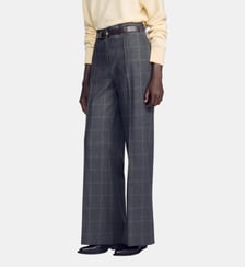 Pantalon droit à carreaux Sandro