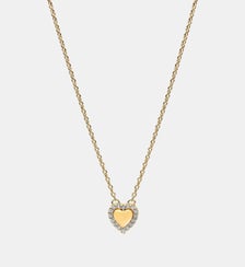 Collier Cœur Halo Gravable Doré Pandora