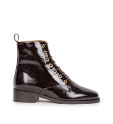 Bottines Plates Doria Cuir Verni Froissé Bobbies