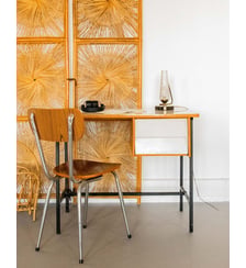 Bureau en formica et métal noir Yvan N°512- Produit chiné Debongout