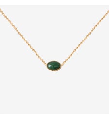 Collier doré malachite - cab ovale Caroline Najman
