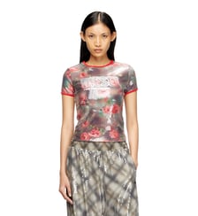 Haut ajusté en jersey à imprimé floral avec sequins Diesel