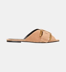 Mules Anthem plates en cuir suédé Balmain