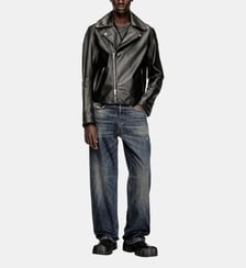 Veste de motard en cuir ciré Diesel
