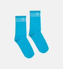Chaussettes côtelées avec logo numérique MM6 Maison Margiela