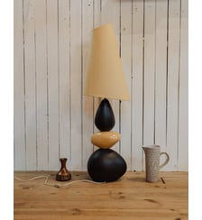 Grande lampe à poser noir et beige Julia N°1132 - Produit chiné Debongout