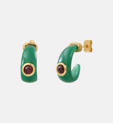 Mini boucles d'oreilles tiges percées   doré à l'or fin - Masseria Satellite
