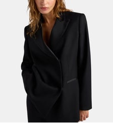 Veste lovelace en chevron de laine uni Momonì