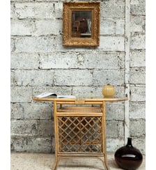 Table d'appoint en rotin Francine N°1483- Produit chiné Debongout