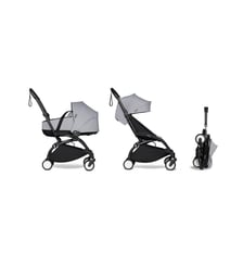 Poussette YOYO²  Nacelle et pack 6+ Stone - cadre noir Stokke