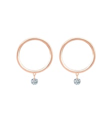 Boucles d'oreilles EXCENTRIQUE - 2 diamants, poids total 0,20ct approx. - Or rose 750‰ La Brune & La Blonde