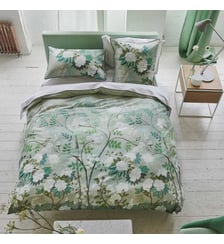 Housse de couette imprimée en satin de coton, FLEUR ORIENTALE Designers Guild