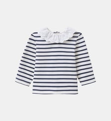 T-shirt marinière broderie anglaise Bébé Cyrillus