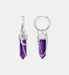 Créoles à breloque imitation améthyste Thomas Sabo