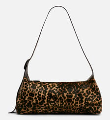 Petit sac crossbody Etienne imprimé léopard unisexe en cuir de vachette AMI Paris