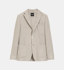 Blazer Slim en lin mélangé à micro motif BOSS