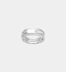 Bague 3 anneaux interchangeables Mini Addict en Argent avec diamant blanc La Garçonne Diamant