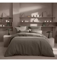 Housse de couette pur lin lavé 165 g/m² uni beige marron Le lin lave taupe Garnier Thiebaut