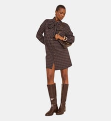 Robe Droite À Carreaux Col Lavallière Parsy Maison 123