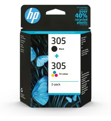 Cartouche d'encre Pack de 2 Originales 305 (Noir + 3 Couleurs) - 6ZD17AE HP