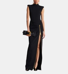 Robe longue fendue en jersey Balmain