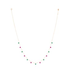 Collier Rivière CONFETTI -  Rubis et émeraudes - Or rose 750‰ La Brune & La Blonde