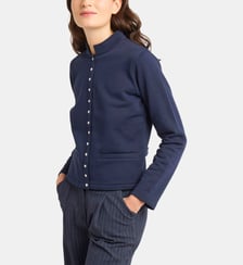 blouson Tambourin en molleton de coton bleu Agnès b.