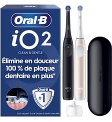 Brosse à dents électrique iO2 Duo Noir et Rose Oral B