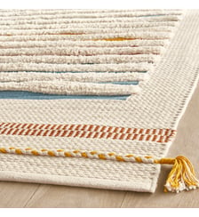 Tapis enfant tissé main coton biologique AM.PM
