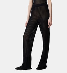 Pantalon léger côtelé semi-transparent Pinko