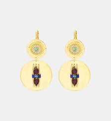 Boucles d'oreilles larges dormeuses   doré à l'or fin - Dakota Satellite