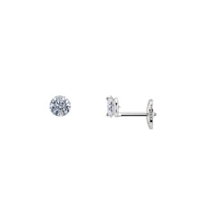 Puces d'oreilles 360° - 2 diamants, poids total 0,60ct approx. - Or blanc 750‰ La Brune & La Blonde