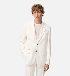 Veste Droite Simple Boutonnage en Lin Mélangé AMI Paris