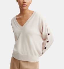 Pull col V à boutons Bompard