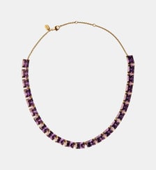 Collier plaqué or jaune avec cristaux violets Aristocrazy
