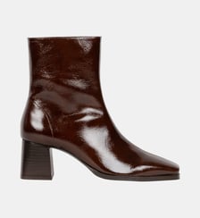 Bottines à Talons Marlie Cuir Verni Froissé Bobbies