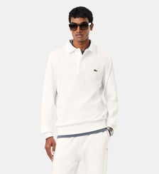 Sweatshirt col polo coton côtelé Lacoste