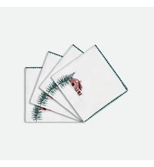 Lot de 4 serviettes de table imprimées, en coton lavé La Redoute Interieurs