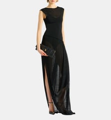 Robe longue drapée en viscose Balmain