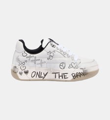 D-Ollie-Baskets en cuir avec imprimé graffiti Diesel